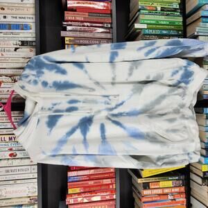 Dreamers Blue Tie Dye Hoodie | Soft Fleece Pullover Sweatshirt | Size Large